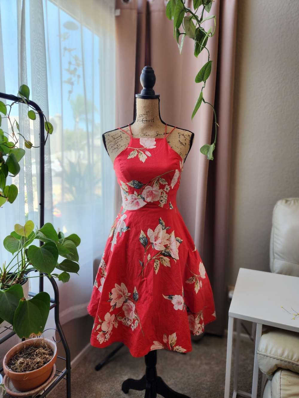 Charlotte Russe Red Floral Slip Dress